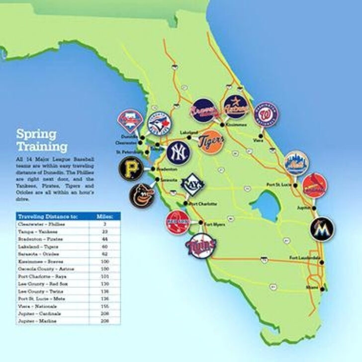 Map Of Florida Spring Training Sites
