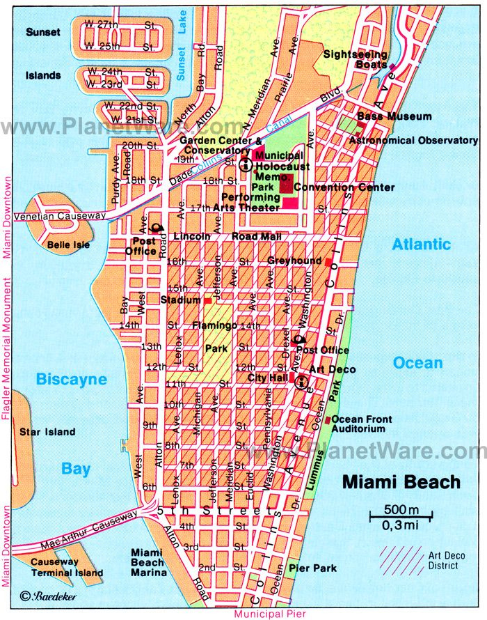 Map Of Miami Beach Florida