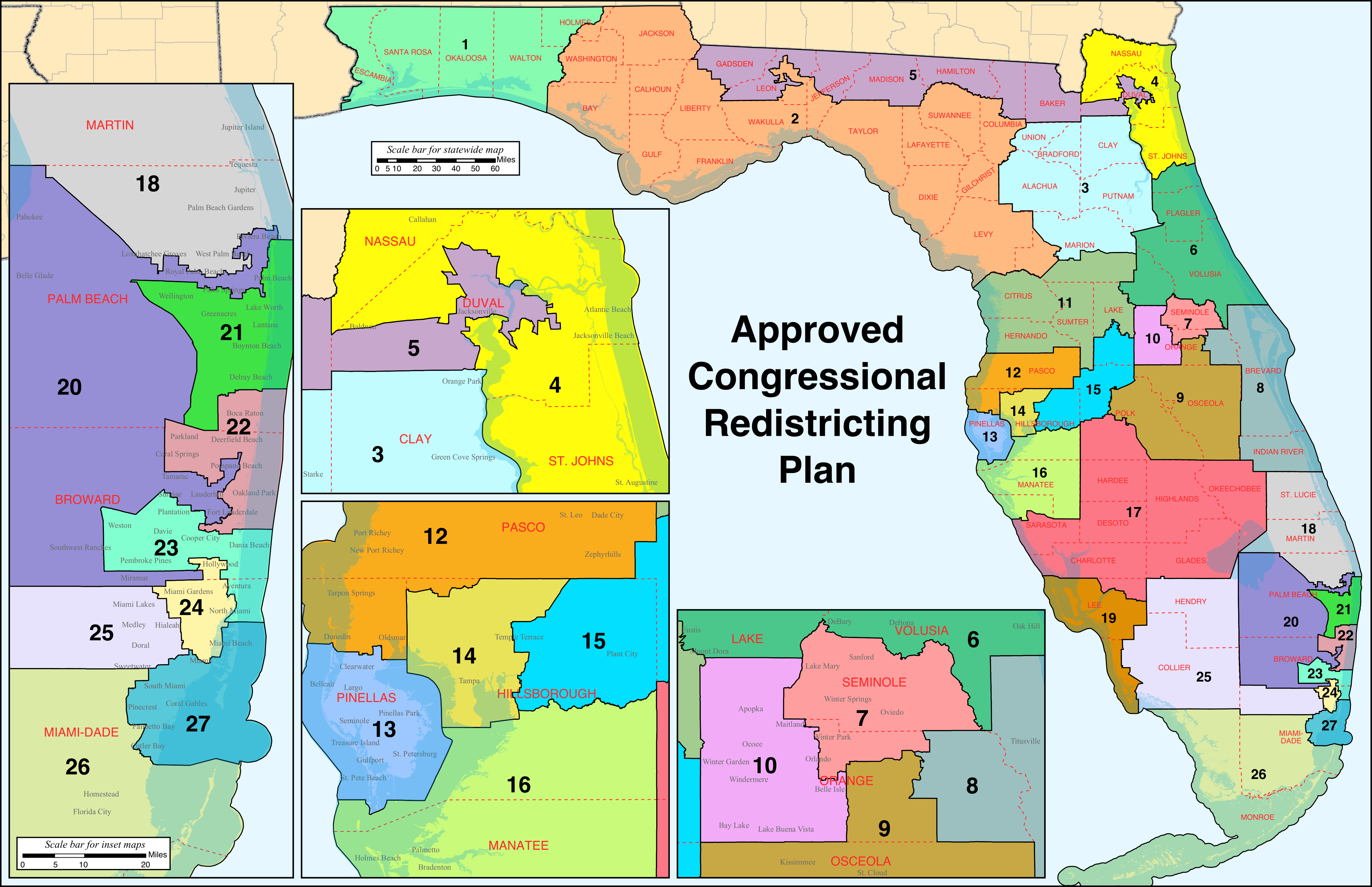 2000 Redistricting Florida House Of Representatives Map Printable Maps