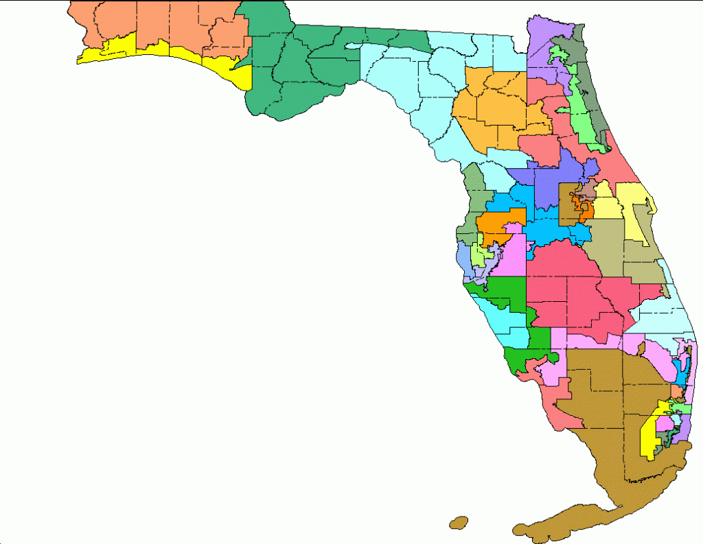 2000 Redistricting Florida Us House District Map Printable Maps