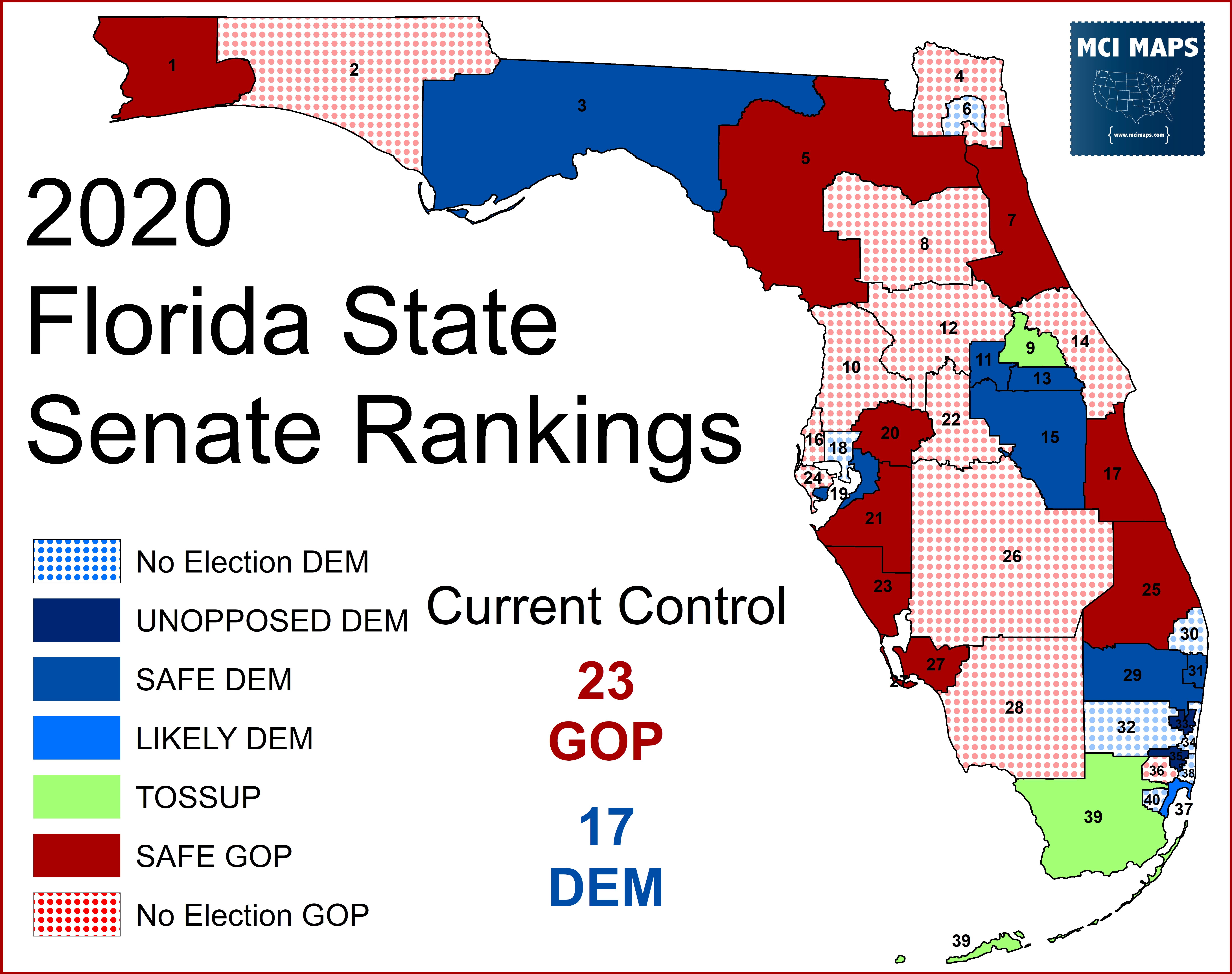 2020 Florida State Senate Rankings MCI Maps Election Targeting 