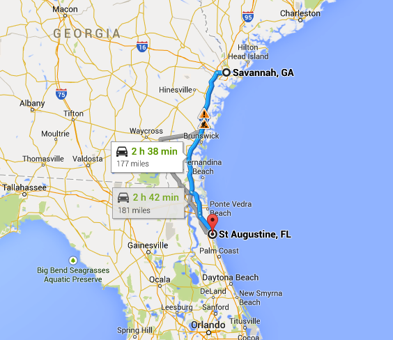 Map Of Saint Augustine Florida