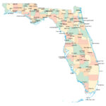 Administrative Divisions Map Of Florida With Major Cities Vidiani