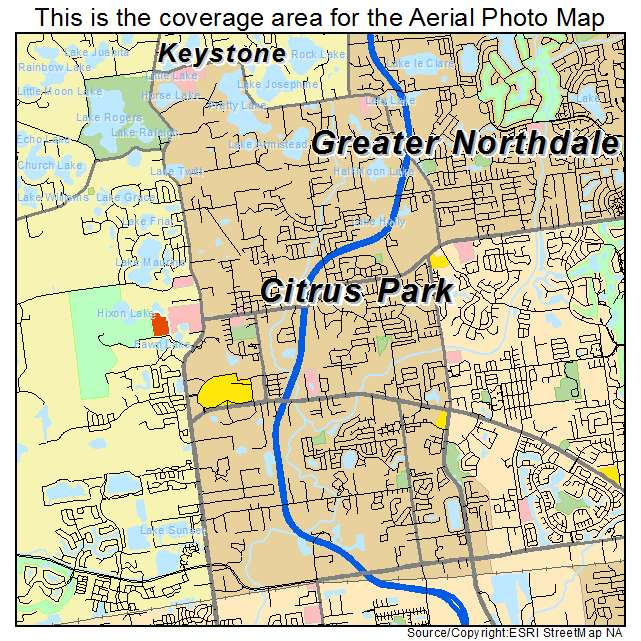 Aerial Photography Map Of Citrus Park FL Florida