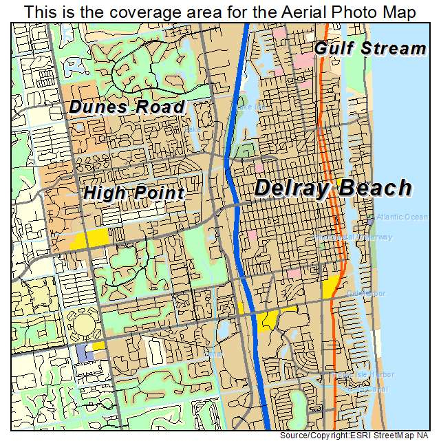 Aerial Photography Map Of Delray Beach FL Florida