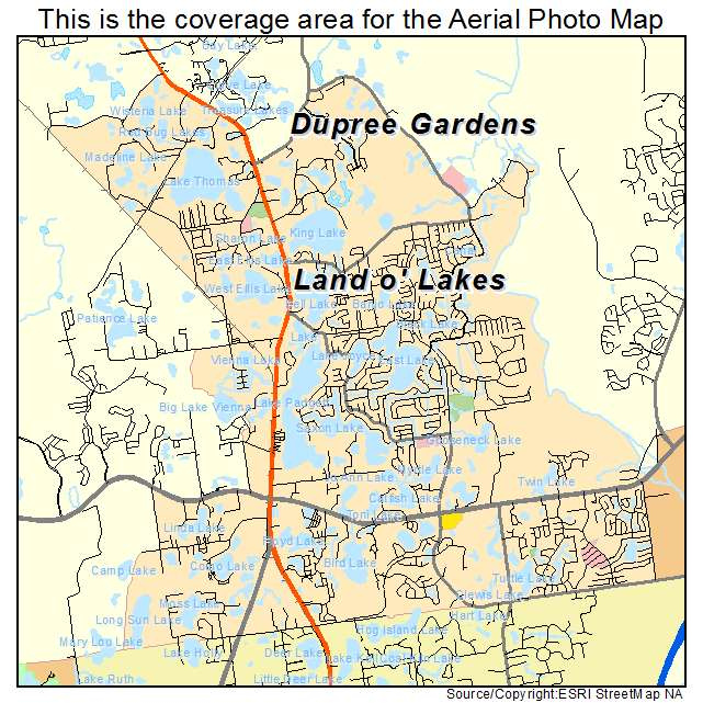 Aerial Photography Map Of Land O Lakes FL Florida