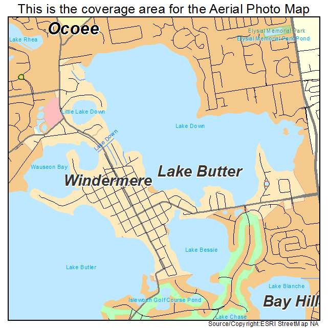 Aerial Photography Map Of Windermere FL Florida
