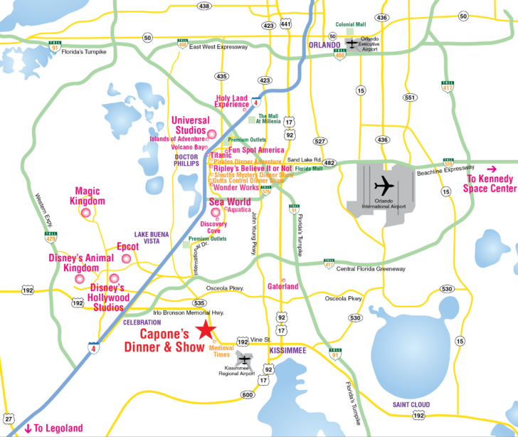 Map Of Orlando Florida With Theme Parks