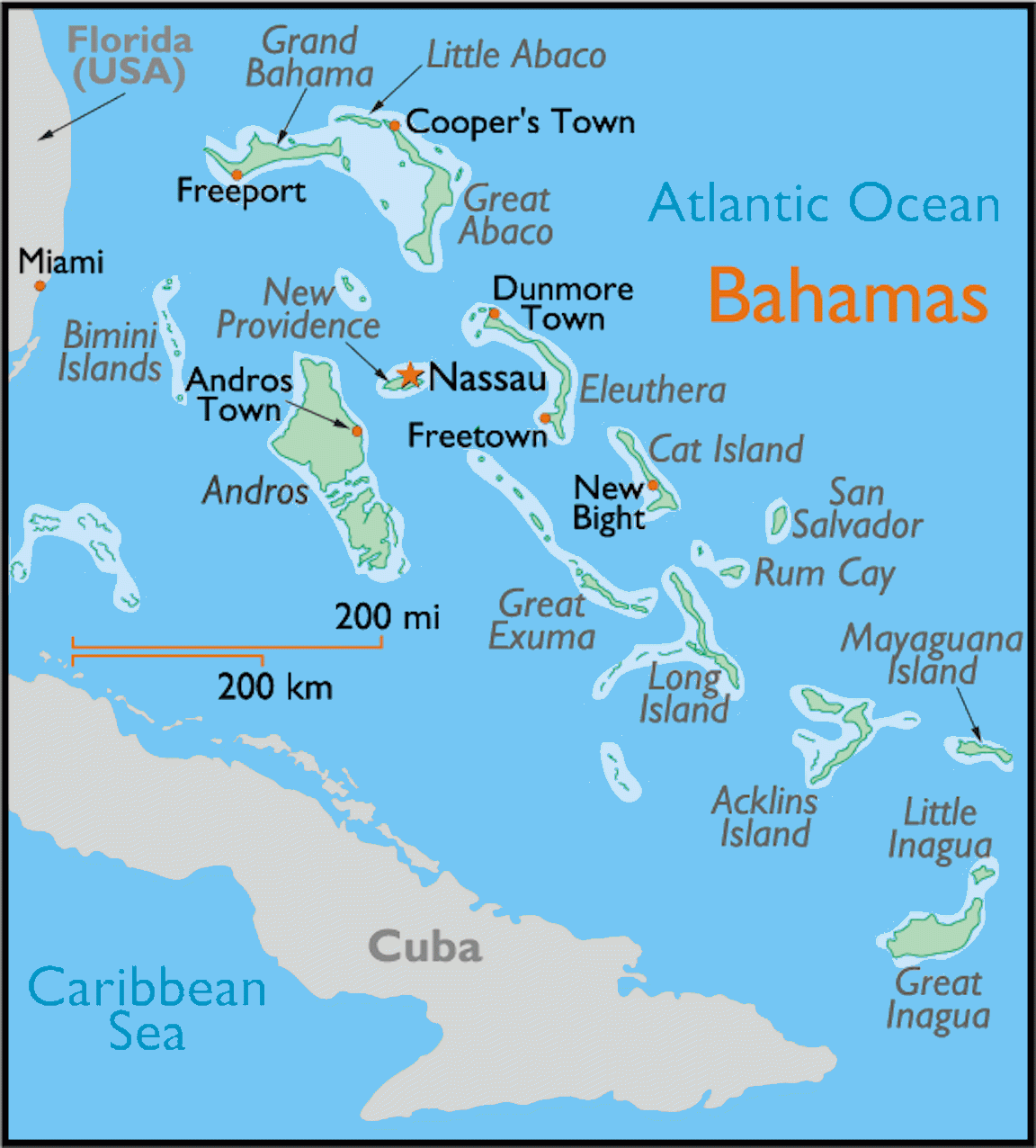 Bahamas Map And Other Free Printable International Maps