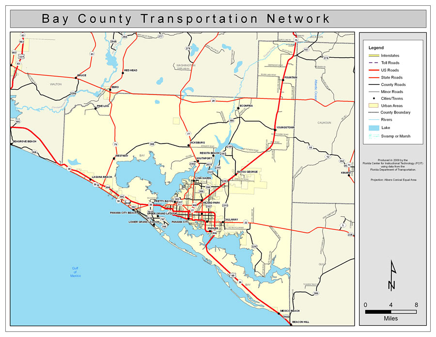 Bay County Road Network Color 2009