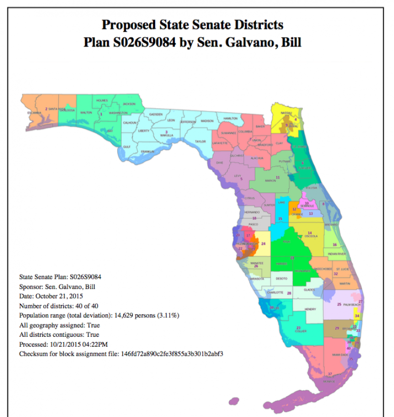 Bill Galvano Files Proposed Senate Redistricting Map