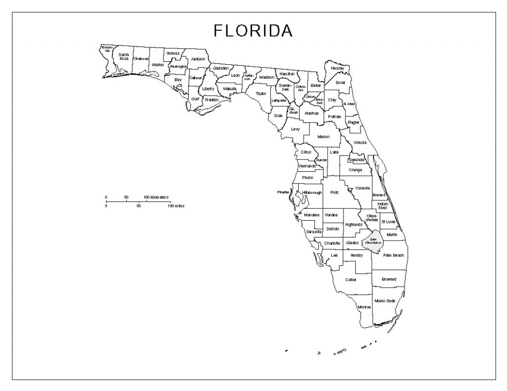 Blank Map Of Florida Counties And Travel Information Download Free 