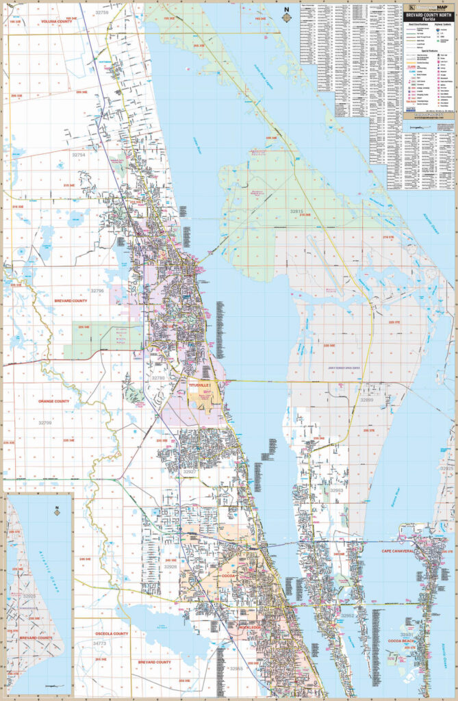 Brevard County Fl North Wall Map Kappa Map Group 