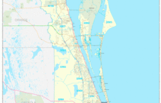 Brevard County FL Zip Code Wall Map Basic Style By MarketMAPS