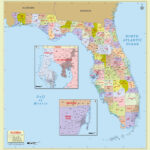 Buy Florida Zip Code With Counties Map Florida County Map County Map