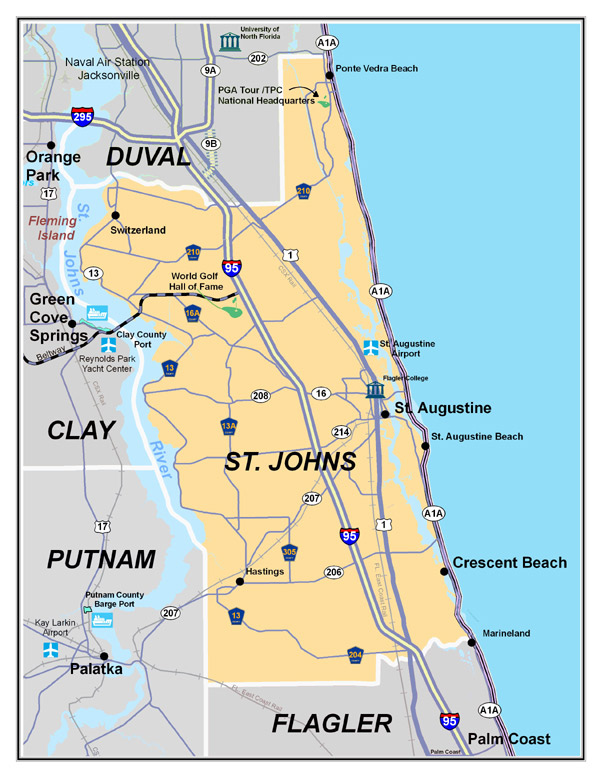 Map Of St Johns County Florida