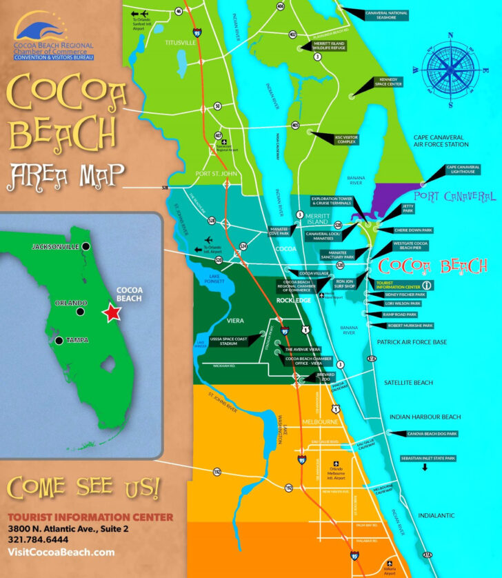 Cocoa Beach Area Map | Maps Of Florida