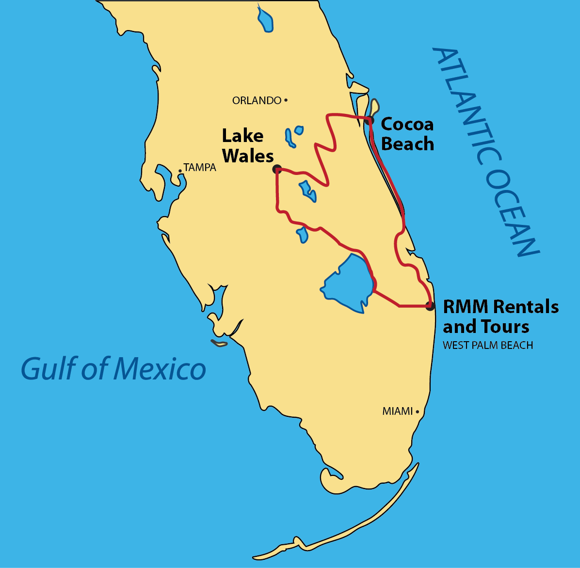 Cocoa Map RMM Motorcycle Rentals