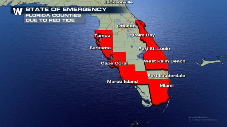 Map Of Red Tide In Florida
