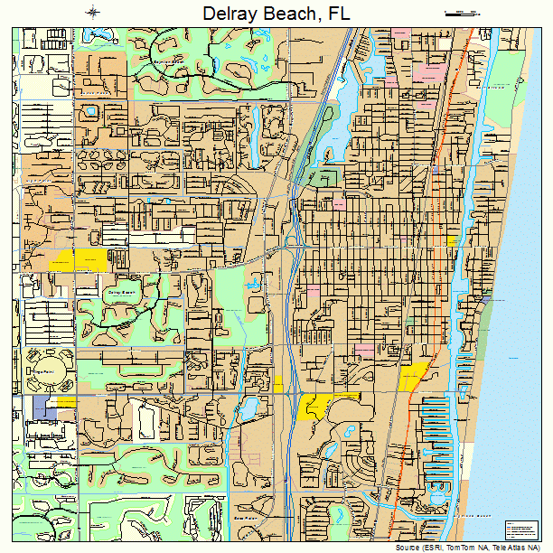 Delray Beach Florida Street Map 1217100 