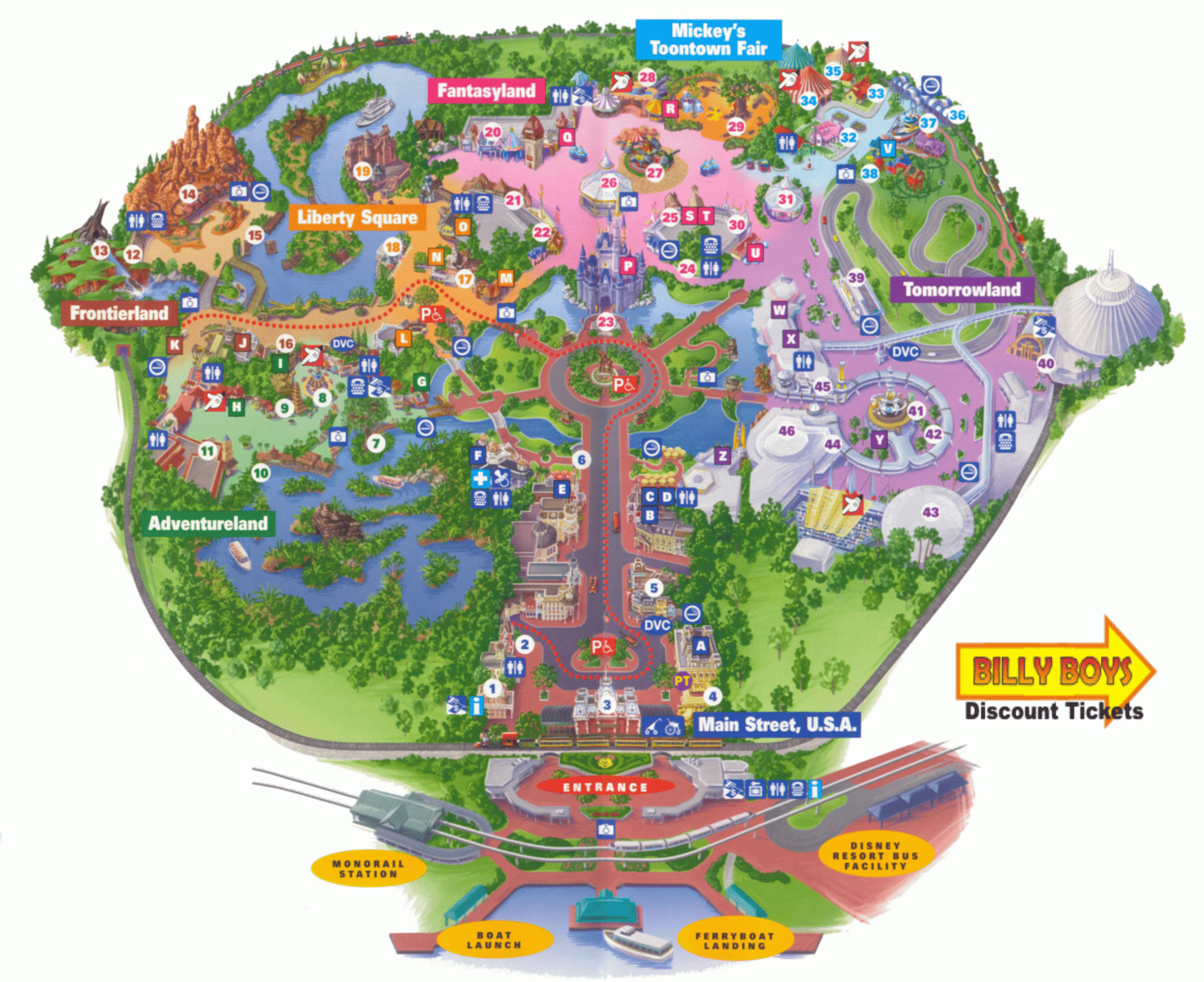 DISNEY Disney World Map Disneyland Map Disney World