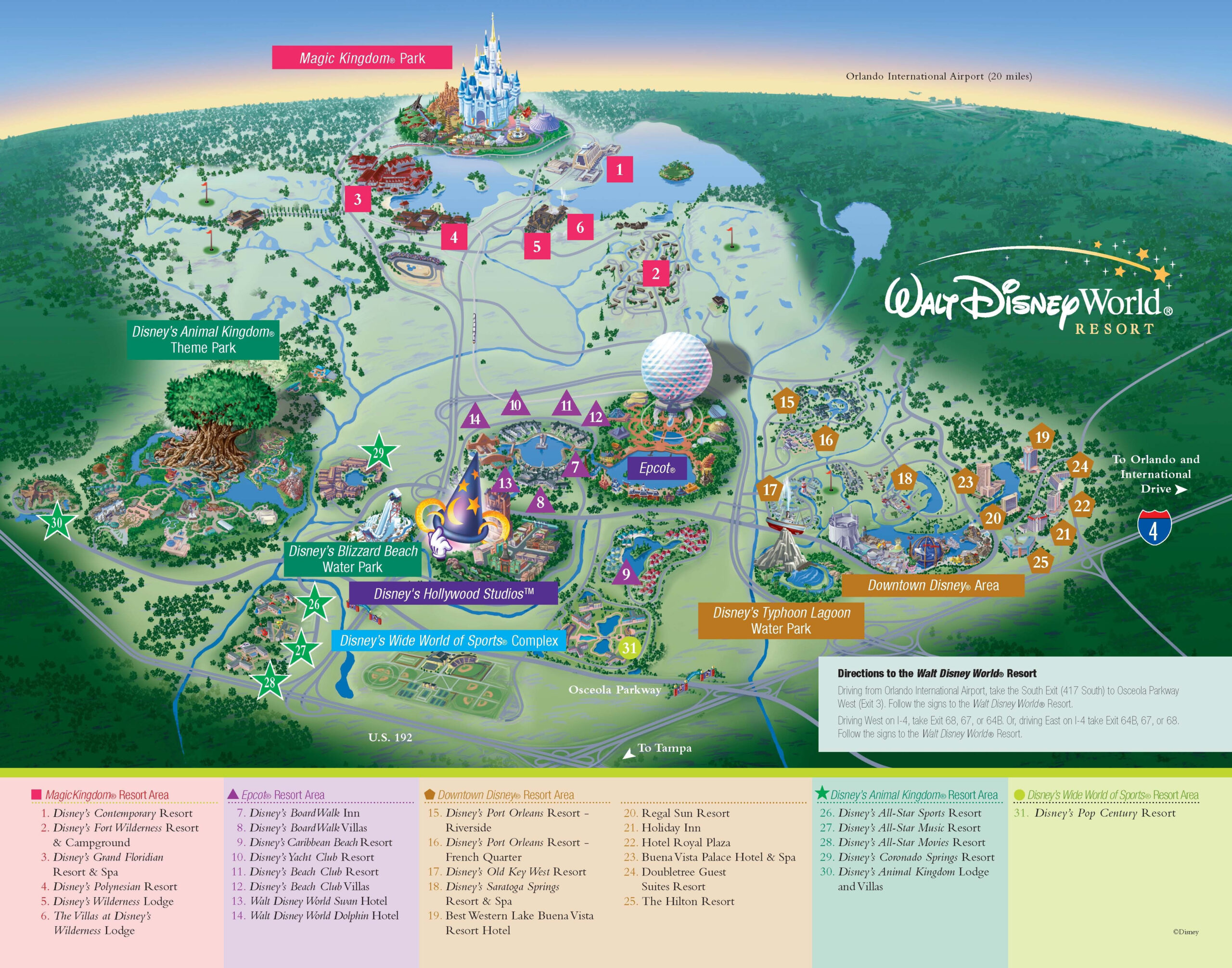 Disney Resorts Map Disney World Map Disney Map Downtown Disney