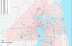 Duval County FL Wall Map Premium Style By MarketMAPS