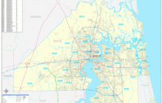 Duval County FL Zip Code Wall Map Basic Style By MarketMAPS