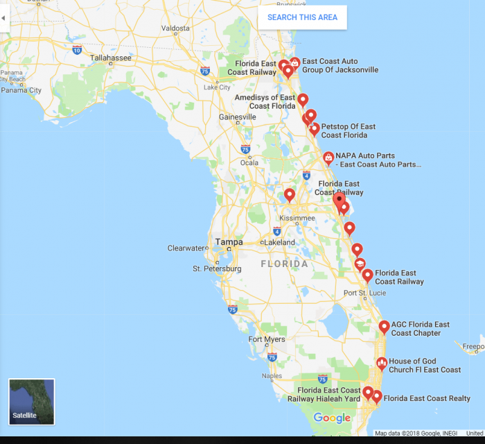 Fl Map East Coast Path Map