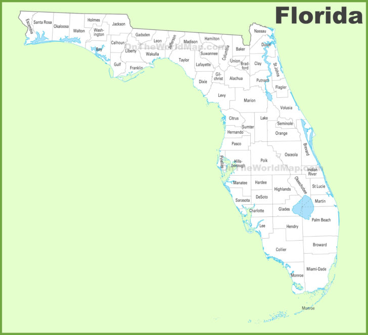 Florida Map By County