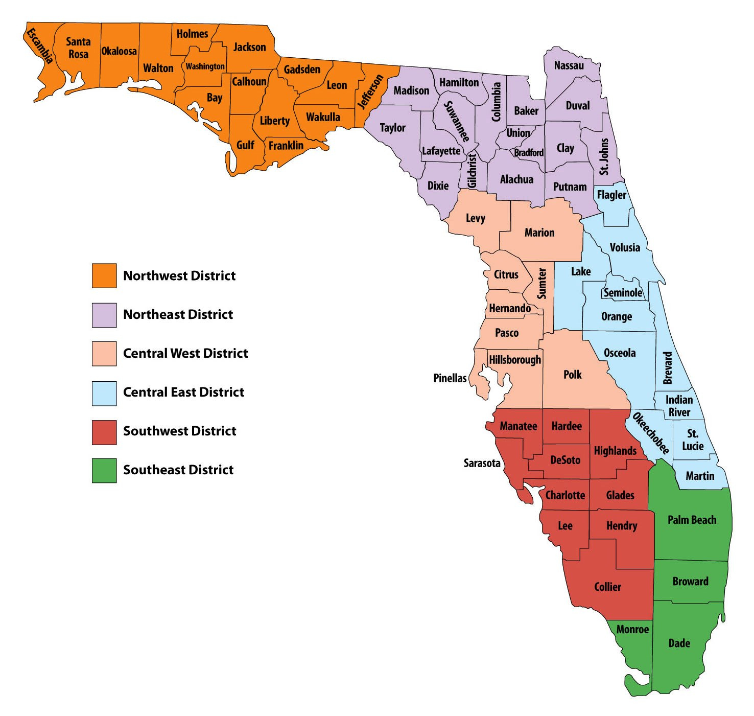 Florida County Map Angel Flight SoutheastAngel Flight Southeast