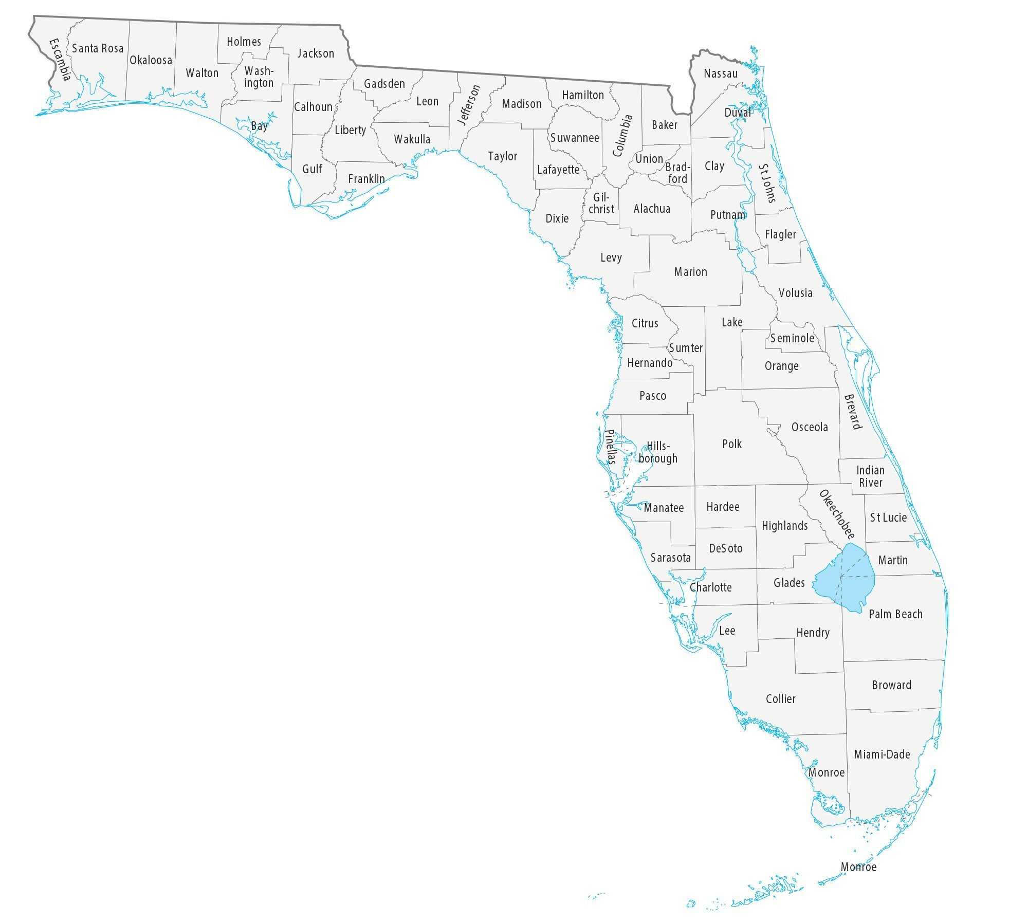 Florida County Map GIS Geography
