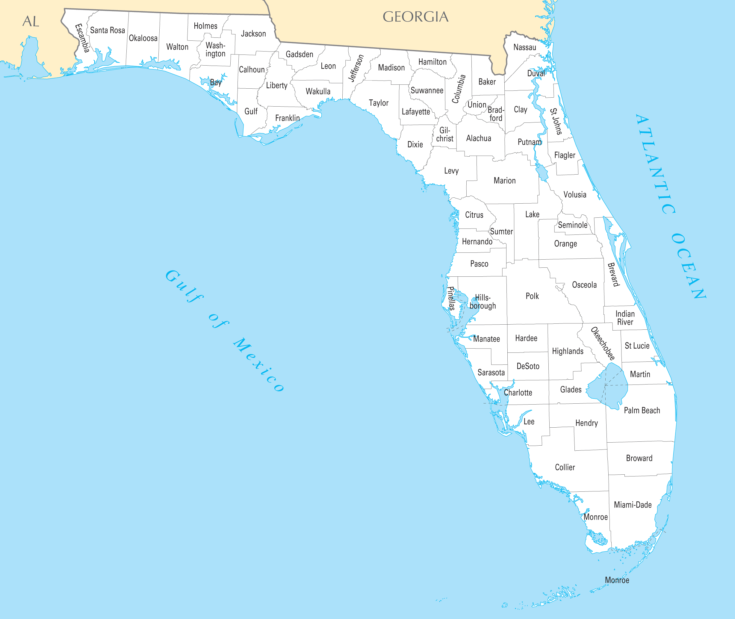 Florida County Map Mapsof