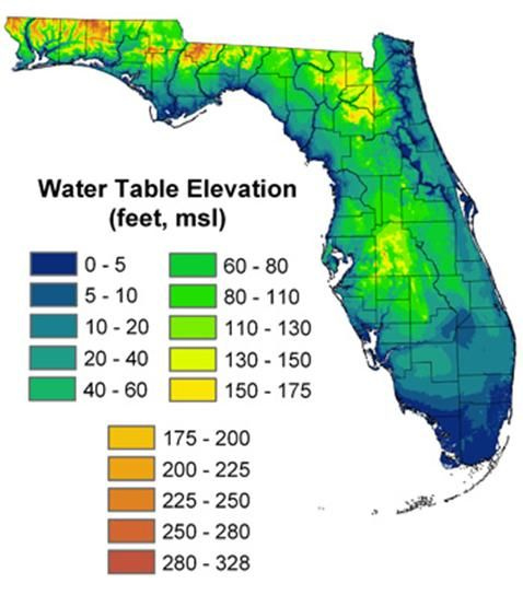 Florida Elevation Chart Map Of Florida Everglades National Park 