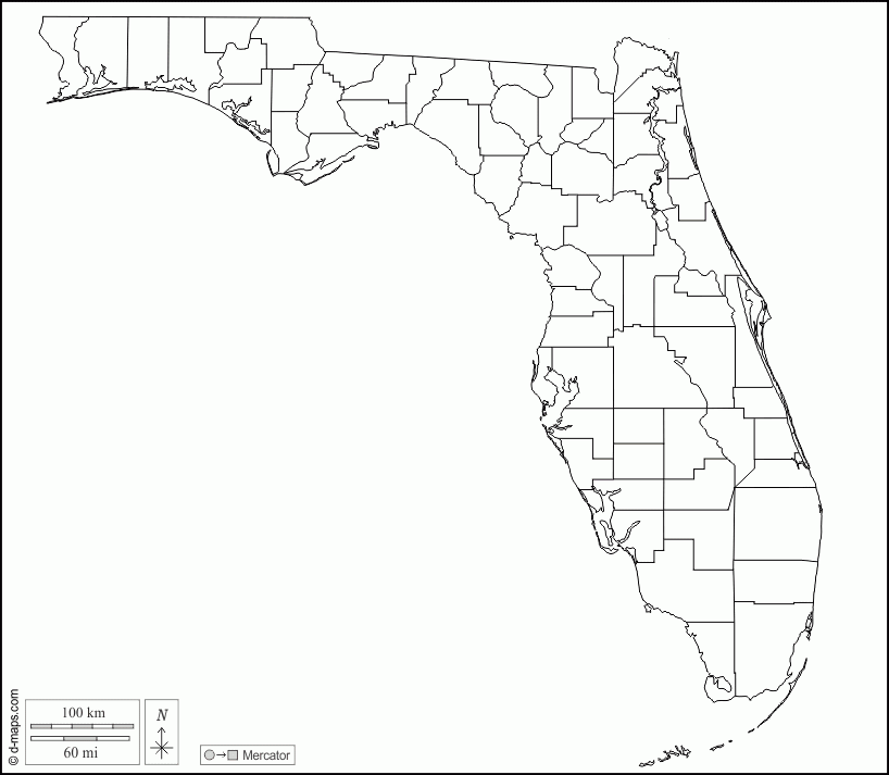 Florida Free Map Free Blank Map Free Outline Map Free Base Map 