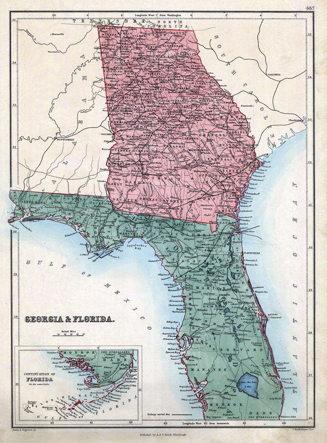 Map Of Florida And Georgia