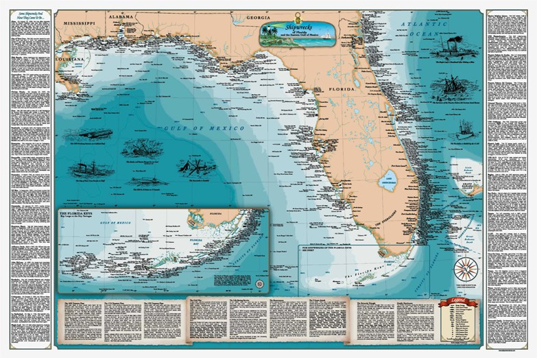Florida Gulf Shipwreck Chart Nautical Map EBay