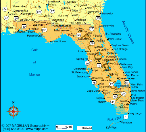 Show Me The Map Of Florida