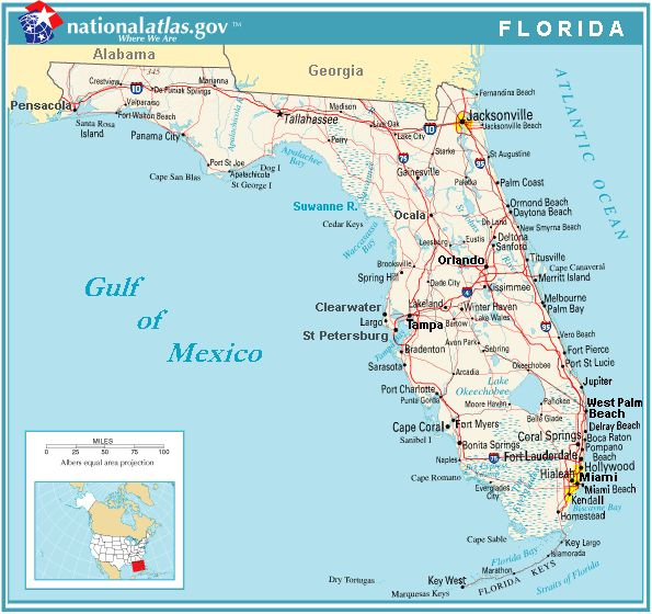 Florida Map With Cities Labeled General Map Of Florida Major Cities 