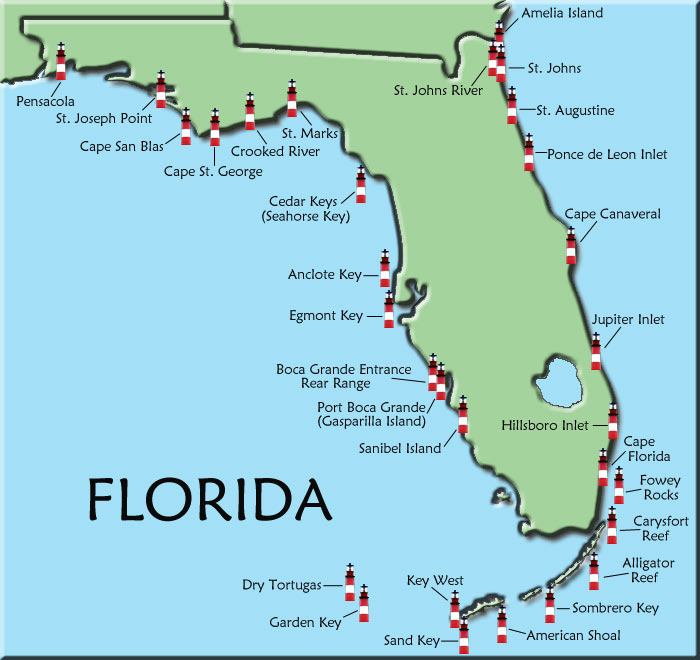 Map Of Florida Lighthouses