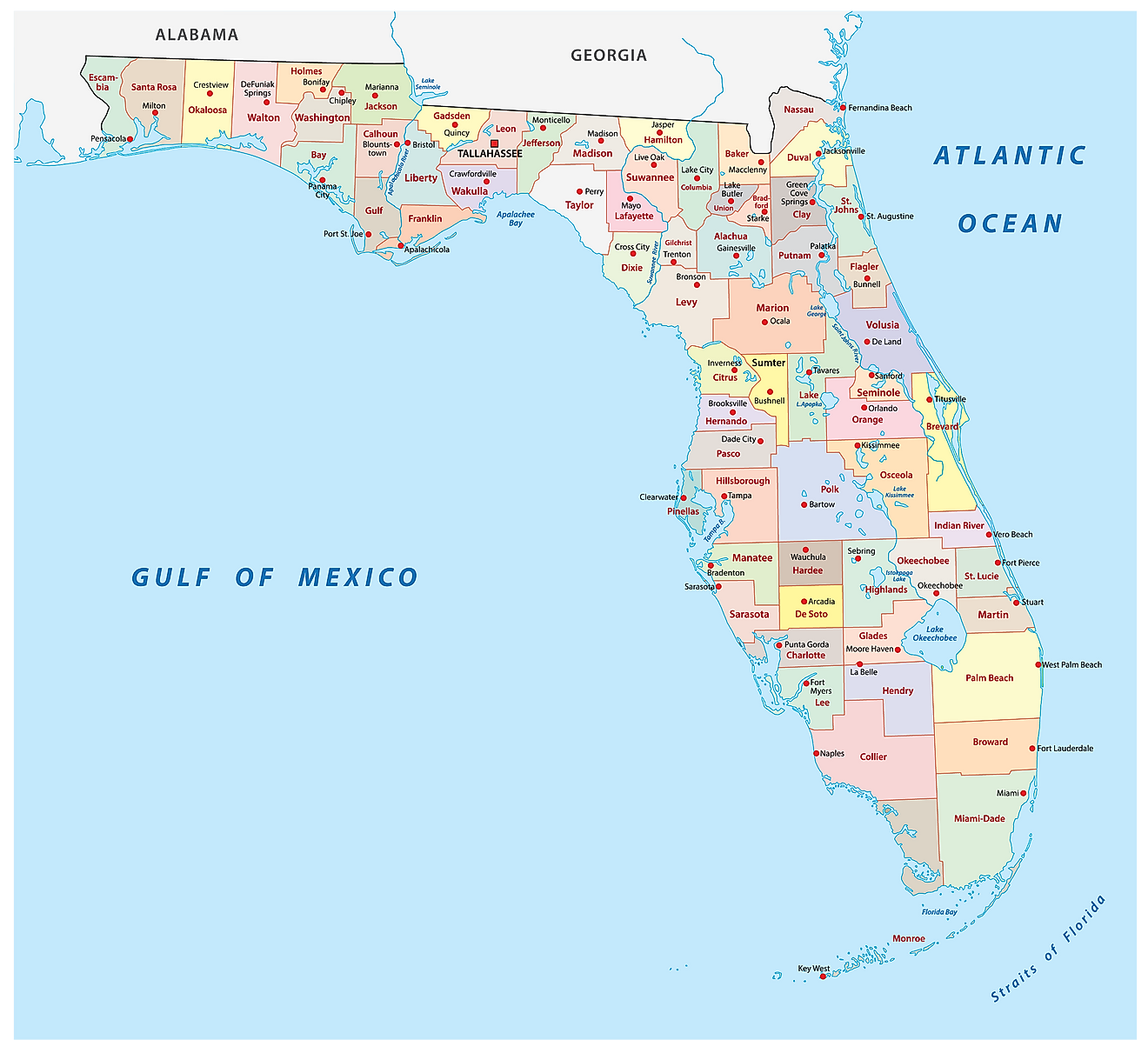Florida Maps Facts Weltatlas