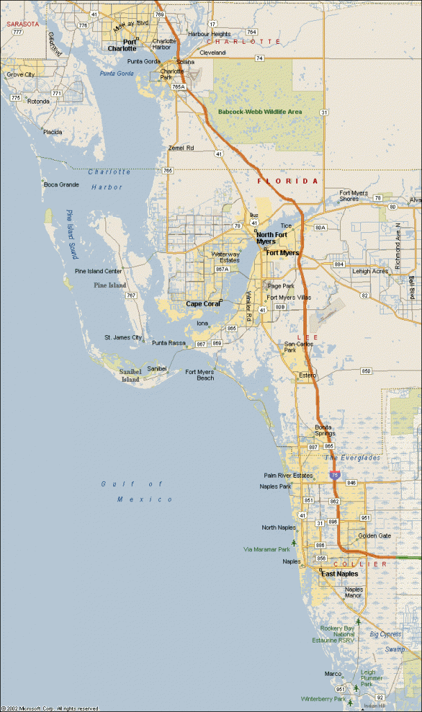 Florida Maps Southwest Florida Travel Map Of Sw Florida Printable 