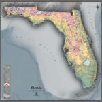 Florida Physical Wall Map By Outlook Maps
