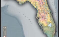 Florida Physical Wall Map By Outlook Maps