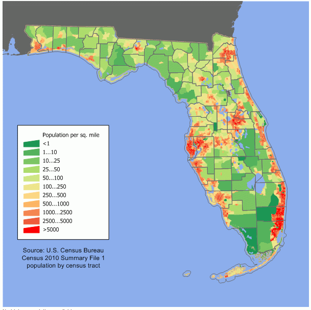 Florida Population Density Map