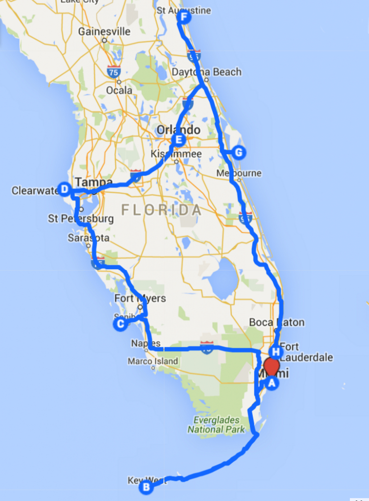 Florida Road Trip Trip Planner Map Printable Maps