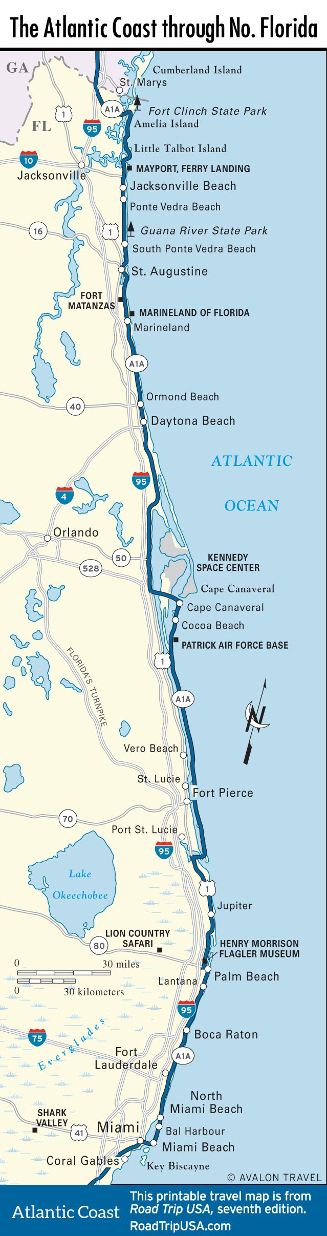 Map Of Florida Beaches On The Atlantic