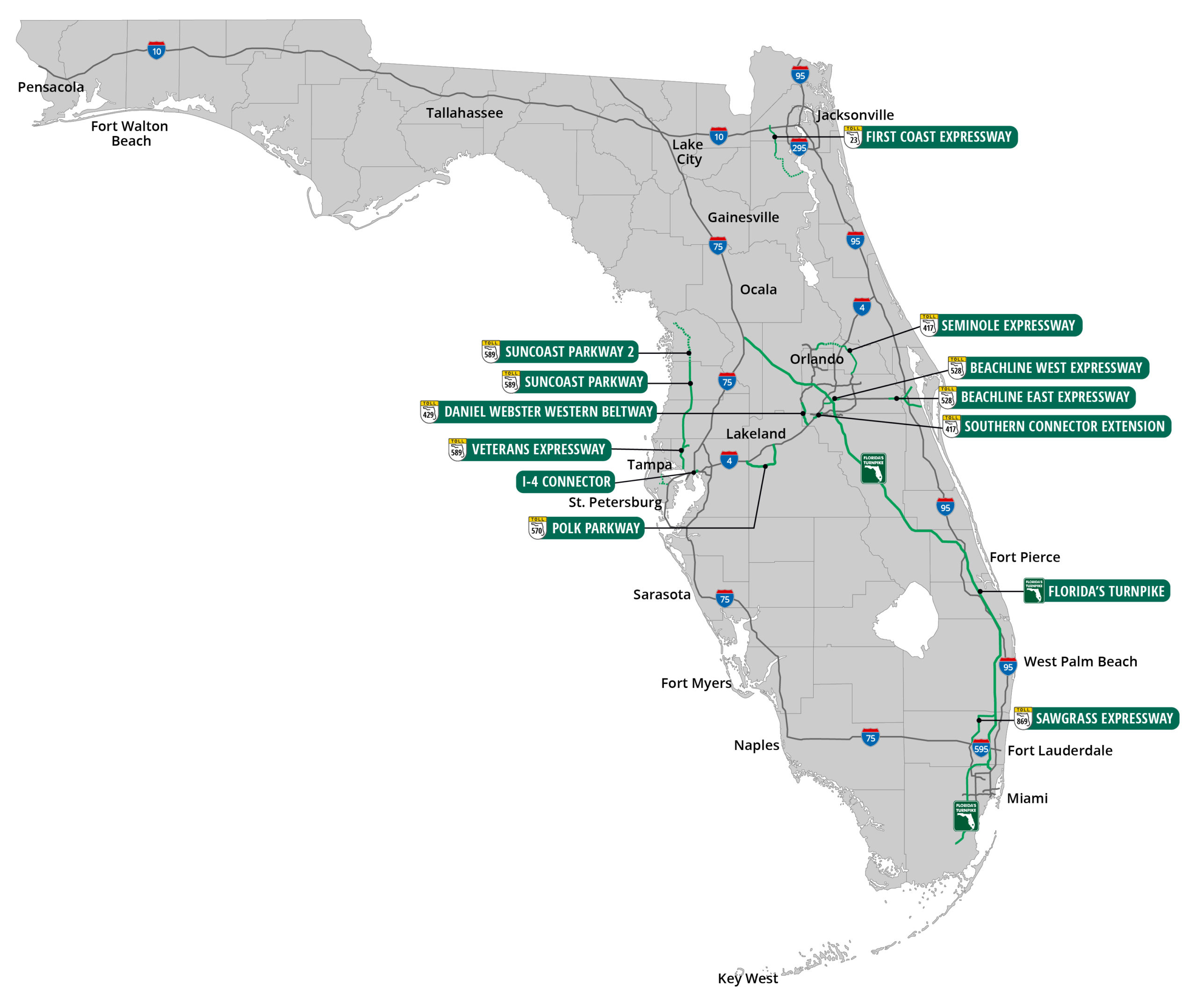 Florida S Turnpike System Maps Florida S Turnpike Maps Of Florida