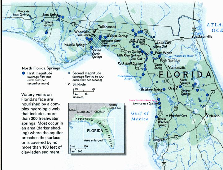 Map Of Florida Springs