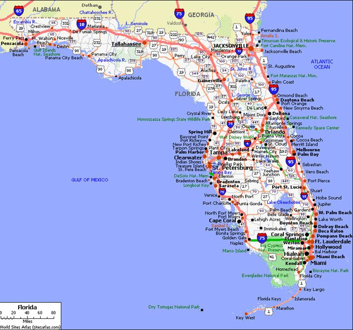 Florida State Road Map Official Statewide Regional